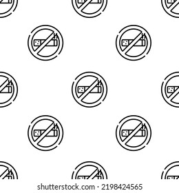 no smoke icon pattern. Seamless no smoke pattern on white background.