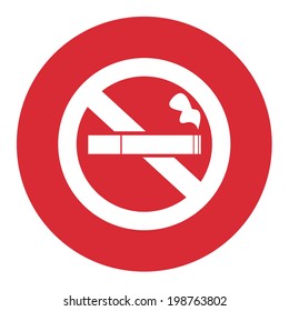 No smoke icon. Stop smoking symbol. Vector illustration. Filter-tipped cigarette. Icon for public places. 