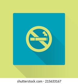 No smoke icon. Stop smoking symbol. Vector illustration. Filter-tipped cigarette. Icon for public places. 