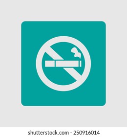 No smoke icon. Stop smoking symbol. Vector illustration. Filter-tipped cigarette. Icon for public places. 