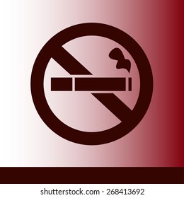 No smoke icon. Stop smoking symbol. Vector illustration. Filter-tipped cigarette. Icon for public places. 