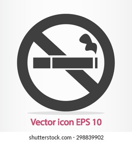 No smoke icon. Stop smoking symbol. Vector illustration. Filter-tipped cigarette. Icon for public places. 