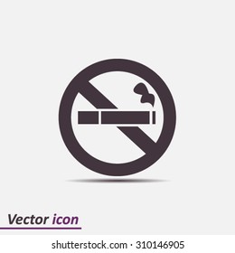 No smoke icon. Stop smoking symbol. Vector illustration. Filter-tipped cigarette. Icon for public places. 