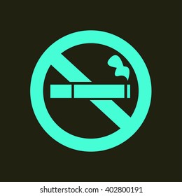 No smoke icon. Stop smoking symbol. Vector illustration. Filter-tipped cigarette. Icon for public places. 