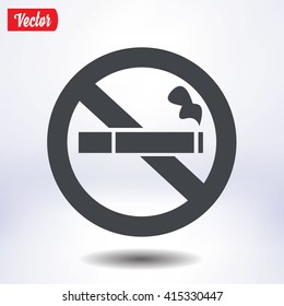 No smoke icon. Stop smoking symbol. Vector illustration. Filter-tipped cigarette. Icon for public places. 