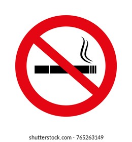 No smoke illustration, No smoking sign isolated on white,