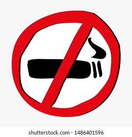 No smoke sign. Vector icon.