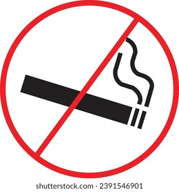 No smoke symbol. Sigarette stop icon vector art