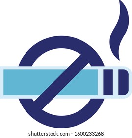 No Smoke. Vector, İcon, blue 