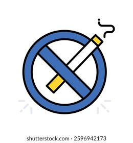 No smoke vector filled outline icon. EPS 10 file