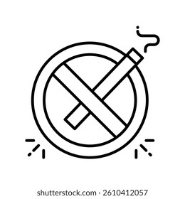 No smoke vector outline icon. EPS 10 file