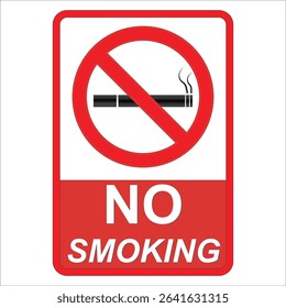 No Smoking It is against the law to smoke in these premises.A prohibition sign featuring a red circle with a slash over a lit cigarette icon, indicating that smoking is not allowed in the area.