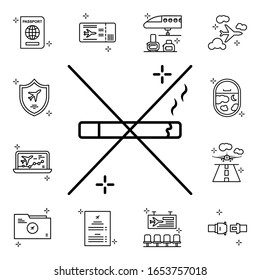 No smoking, airplane icon. Airport icons universal set for web and mobile