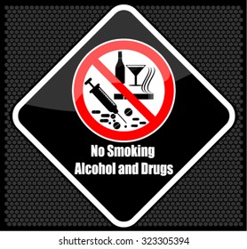 No Smoking Alcohol Drugs Stock Vector (Royalty Free) 323305394 ...