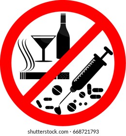 No Smoking, Alcohol and Drugs sticker