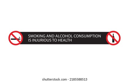 Prohibición de fumar y alcohol o no advertencia de alcohol para su contenido de video.  Ideal para películas y videos.