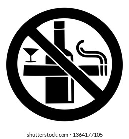 No Smoking Alcohol Sign Logo Symbol Stock Vector (Royalty Free ...