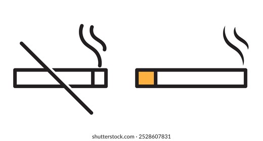 sinais de proibido fumar, ilustração de vetor de área de fumagem