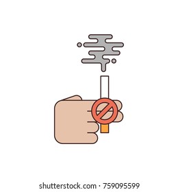 No smoking and anti tobacco concept flat design, vector illustration