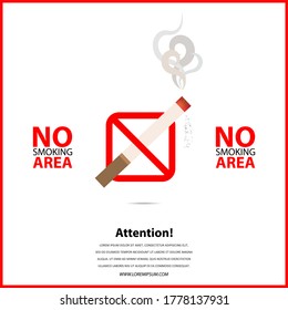 No smoking area background design. It can be used as a poster, a layout, a sign, a banner. Background vector