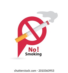 No smoking and Smoking area. smoking cigarette, fire hazard risk icon badge