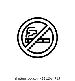 no smoking area icon isolated on black. No smoking area icon symbol suitable for user interface, graphic designers and websites on white background. Icon vector