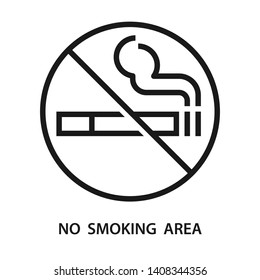 NO smoking area icon. Simple design. Line vector. Isolate on white background.