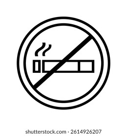 No smoking area icon in thin line stye vector