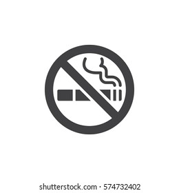 No smoking area icon vector, filled flat sign, solid pictogram isolated on white. Symbol, logo illustration
