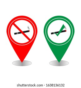 No smoking and Smoking area labels design