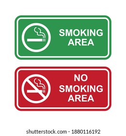 No Smoking And Smoking Area Labels - Stock Vector Illustration