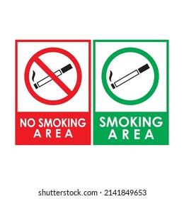 No hay etiquetas de zona de fumadores. Imagen del vector