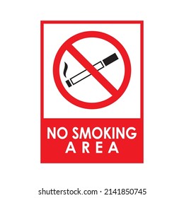 No smoking area labels. Vector image