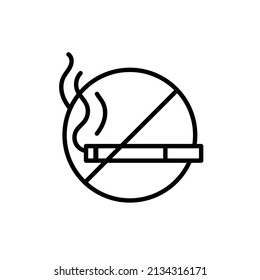 No smoking area line icon black