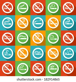 No smoking and smoking area - Set flat stickers