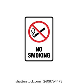No Smoking Area Sign Placard Vector Template