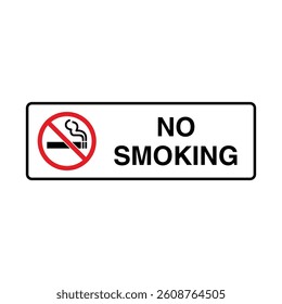 No Smoking Area Sign Placard Vector Template