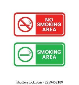 No smoking and smoking area Sign set. Smoking vector icon