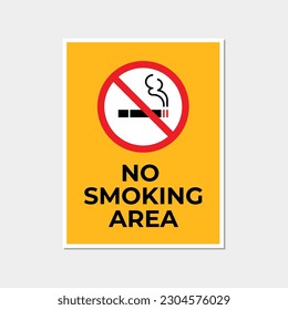 No smoking area sign. No Smoking vector sign.