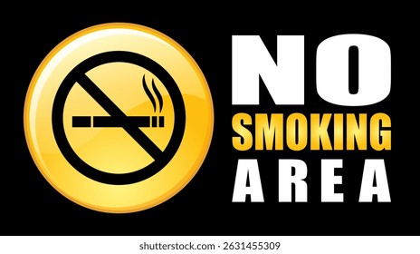 No Smoking Area Sign, Vector