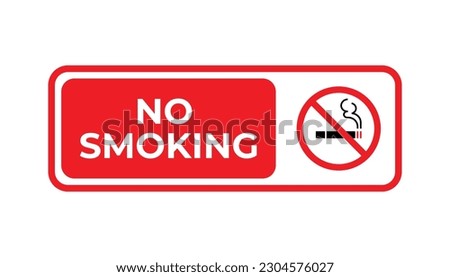No smoking area sign. No Smoking vector sign.