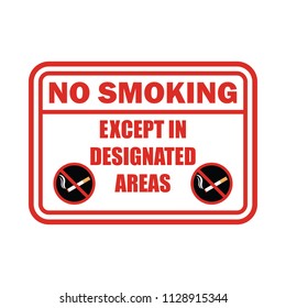 No Smoking Area Signboard Label Vector Stock Vector (Royalty Free ...