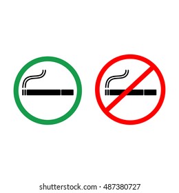 No smoking and smoking area signs