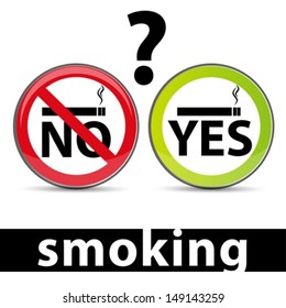 No smoking and smoking area signs. Vector EPS10