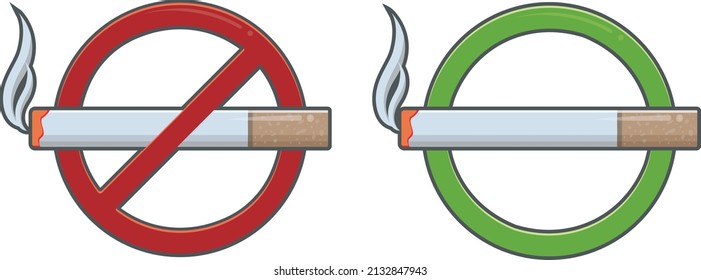 No smoking and smoking area signs,vector design