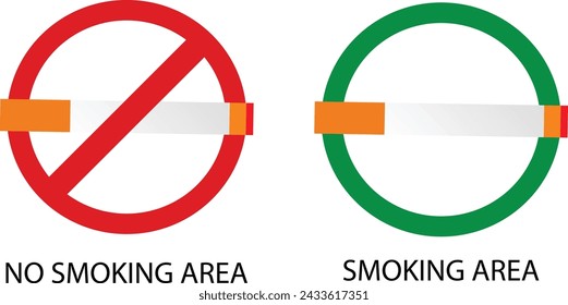 No smoking Area and smoking Area vector