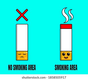 no smoking area and smoking area in vector, cigarette area vector