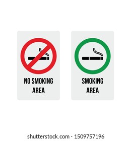 No smoking and Smoking area vector design