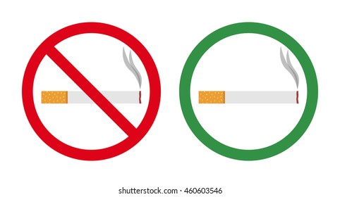 No smoking and smoking area. Vector illustration.