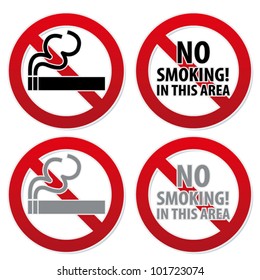 No Smoking Aria Sign in Vector Isolated on White